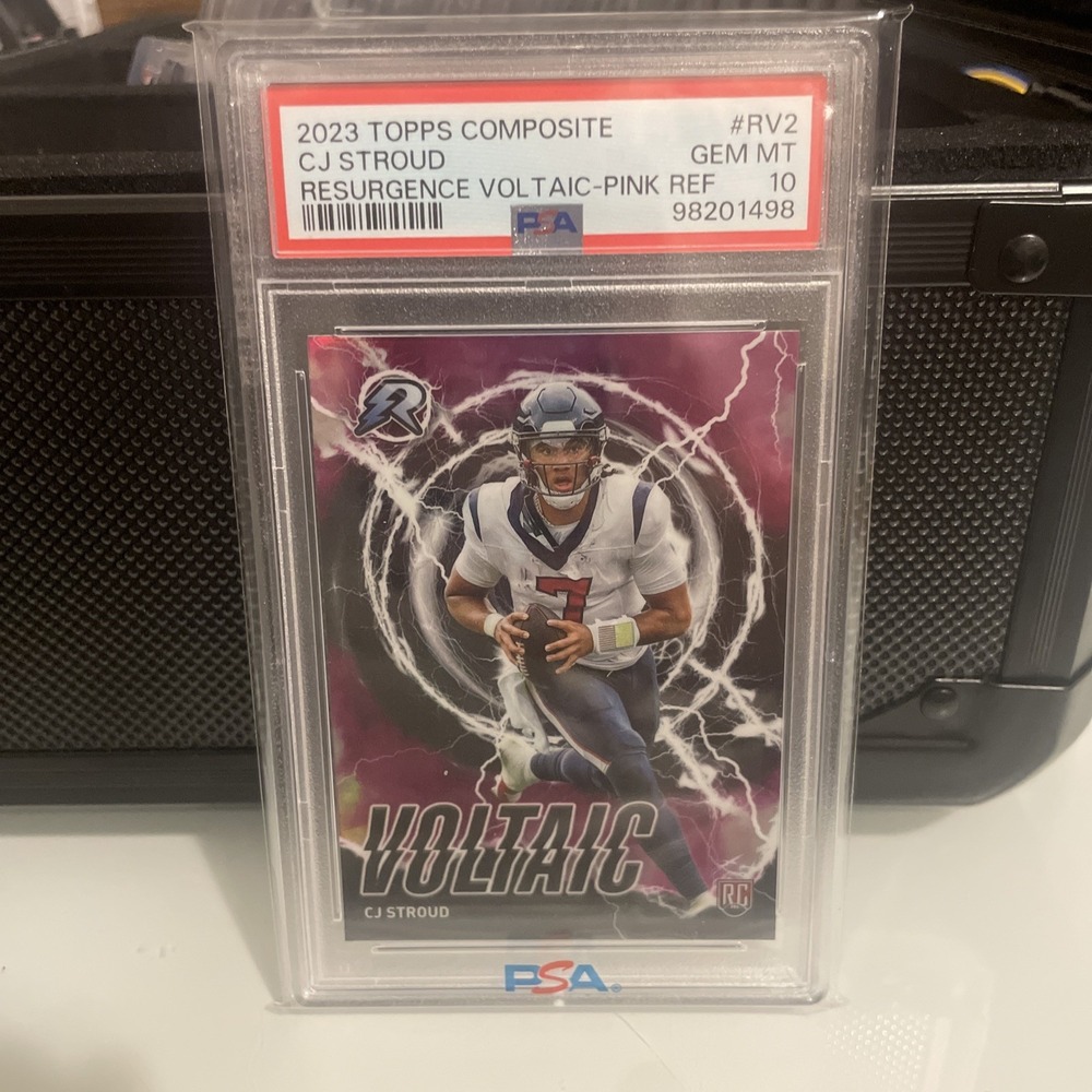 2023 TOPPS COMPOSITE RESURGENCE VOLTAIC PINK REFRACTOR #RV2 CJ STROUD RC PSA 10 - Picture 1 of 2